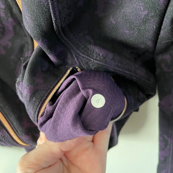 Lululemon Forme Jacket II *Textured Activewear Full Zip Mock Neck Black Purple 8 - Picture 7 of 7